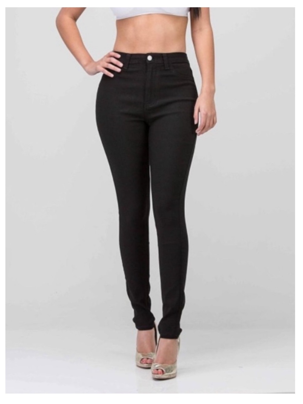 🟤NWT LOVER BRAND High-Waisted Stretch Skinny Jeans in Black SMALL